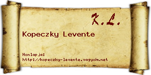 Kopeczky Levente névjegykártya