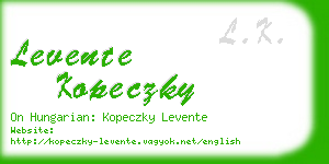 levente kopeczky business card